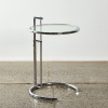 A Chrome and Glass Eileen Gray Style Side Table