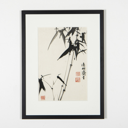 A Chinese ink bamboo painting - The Collection of John Perry's Asian Art