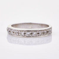 9ct White Gold, Modern, .25ct Diamond Set Band