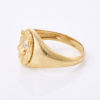 9ct Yellow Gold, .015ct Diamond Set Lion Signet Ring - 2