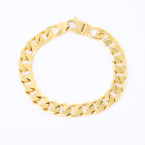 9ct Yellow Gold, 21cm Large Curb Link Bracelet