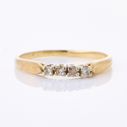 14ct Yellow Gold, Modern .06ct Diamond Ring