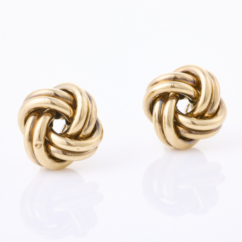9ct Yellow Gold, Knot Earrings