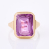 14ct Rose Gold, Vintage, Rectangular, Synthetic Pink Sapphire Ring