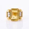 18ct Yellow Gold, Modern, Citrine (Chipped) / .12ct Diamond Ring