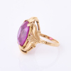 14ct Rose Gold, Antique, Synthetic Pink Sapphire Ring - 2