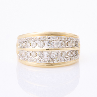 10ct Yellow / White Gold, 1.00ct Diamond Dress Ring