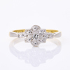 18ct Yellow Gold/ Silver/ Palladium, Estate, .04ct Diamond Ring