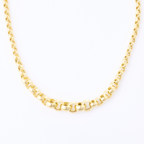 18ct Yellow Gold, 48cm Graduated Round Belcher Link Chain