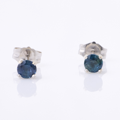 14ct White Gold, 3.5mm, Sapphire Stud Earrings