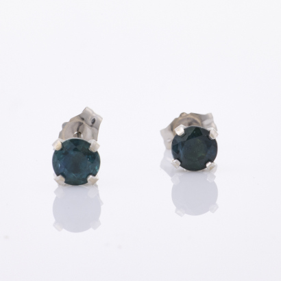 14ct White Gold, 4.4mm, Sapphire Stud Earrings