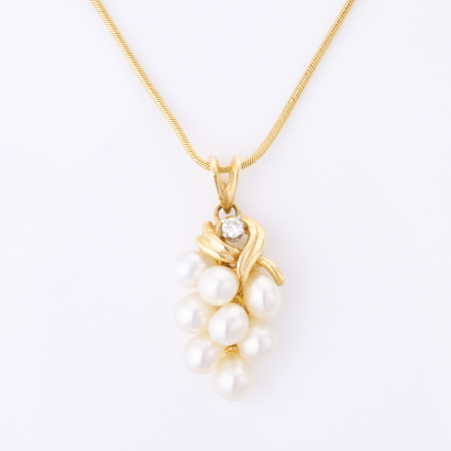 14ct Yellow Gold, Pearl Pendant on 14ct Yellow Gold Chain