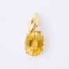 14ct Yellow Gold, Oval Citrine and .02ct Diamond Pendant