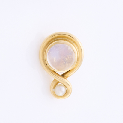 14ct Yellow Gold, Moonstone / Pearl Pendant 