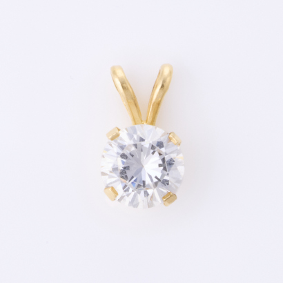 9ct Yellow Gold, Cubic Zirconica Pendant