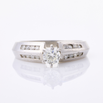 Platinum, Solitaire, .56ct Diamond Ring