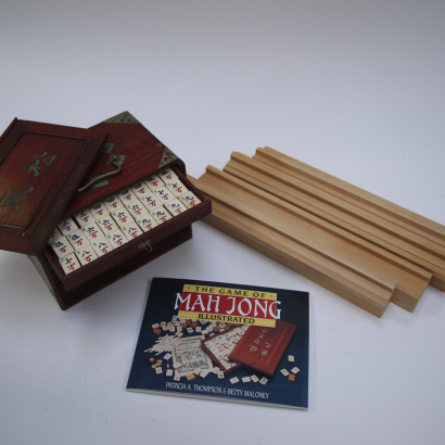 A set of Chinese bone carving mahjong game