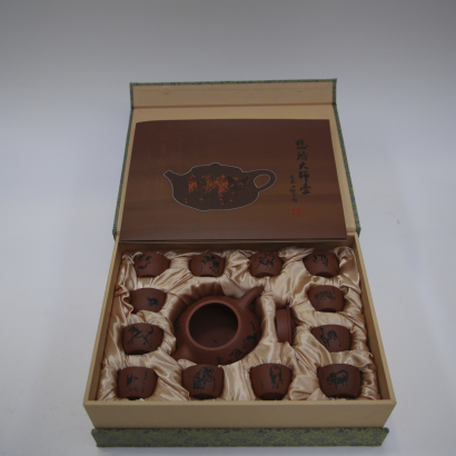 A set of Yixing purple clay tea ware