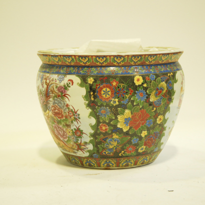 A Chinese 20th century painted 'figural' big pots