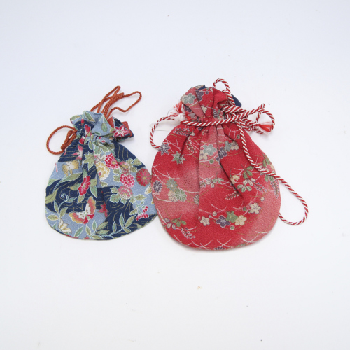 Two Japanese early-mid 20th silk maid's purses