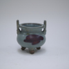 A Chinese Junyao purple-splashed handled incense burner (restoration)