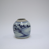 A Chinese early 19th centurary blue and white ' landscape' Jar