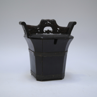 A Chinese old wooden carrying bucket
