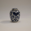 Late Qing dynasty Chinese blue and white covered jar