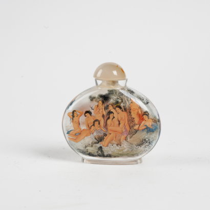 A Chinese inner-painted big glass snuff bottle
