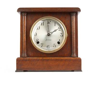 A 1920s American Sessions Oak Cased Eight Day Mantel Clock