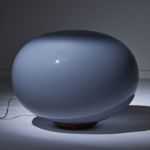 A Italian Glass Elliptical Table Lamp
