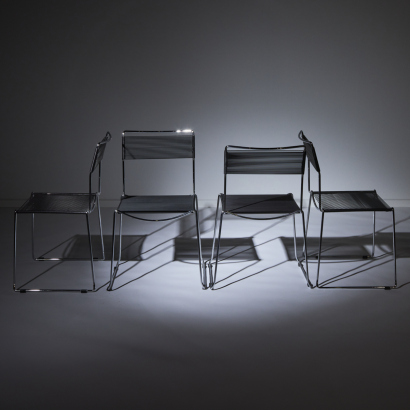 A Set of Four Spaghetti Chairs by Giandomenico Belotti by Alias