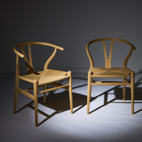 A Pair of Hans Wegner CH24 Wishbone Chairs Made by Carl Hansen Denmark