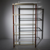 A Pierre Vandel Brass and Faux Walnut Etagere - 3