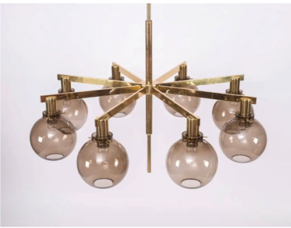 A 1960s Hans-Agne Jakobsson Brass Chandelier