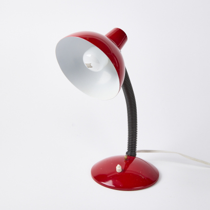 An Eighties Red Gooseneck Desk Lamp