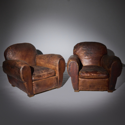 A Pair of Antique French Club Chairs