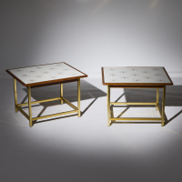 A Pair of 1960s Atomic Pattern Side Tables by Drexel USA