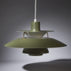 A Louis Poulsen PH5 Pendant Light in Khaki Green by Poul Henningsen