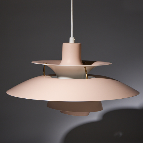 A Louis Poulsen PH5 Pendant Light in Pink by Poul Henningsen