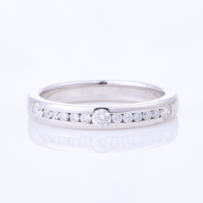 18ct White Gold, Modern, .25ct Diamond Band