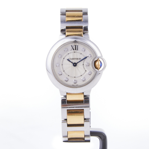 Stainless Steel/Rose Gold, 28mm Cartier Ballon Bleu Quartz Wristwatch