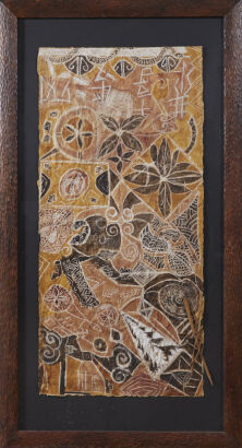 A Framed Tapa Cloth