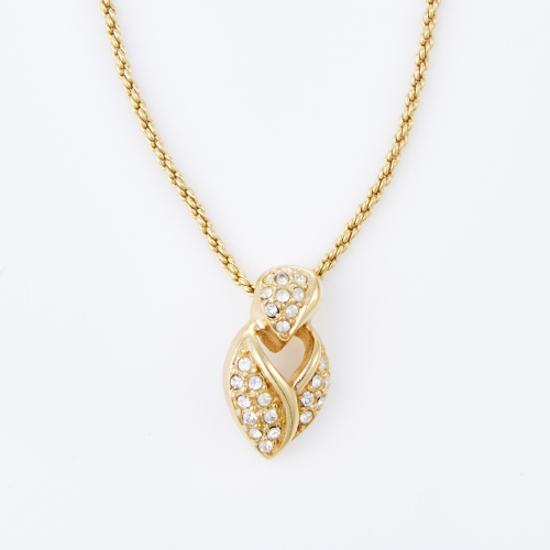 Christian Dior, Vintage, Diamante Pendant on 37 cm Chain