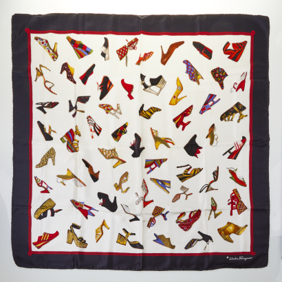 Salvatore Ferragamo, 100% Silk Scarf, 85cm x 87cm