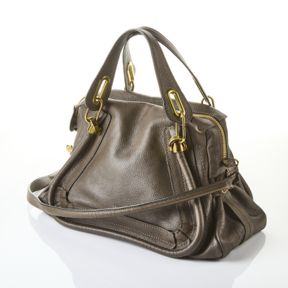 Chloe, Taupe Grained Leather Medium Paraty Bag