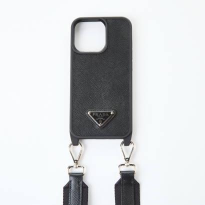 Prada, Saffianno Leather IPhone 14 Pro Phone Case and Strap