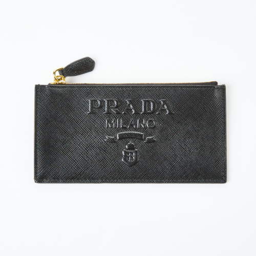 Prada, Saffiano Leather Cardholder Zip Wallet with Box