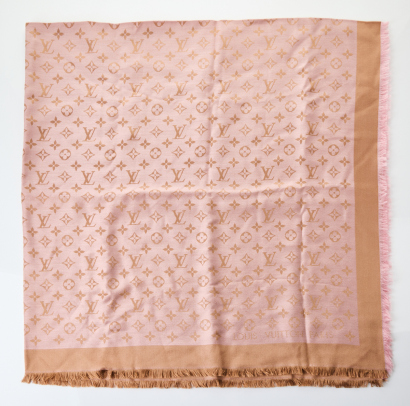Louis Vuitton Monogram Pink Shawl with Box