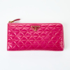 Prada Pink Half Zip Wallet with Box